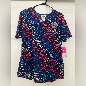 Heart Scrub Top XL